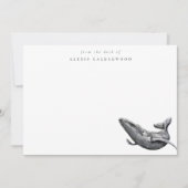 Moderne minimalistische Waterverf walvis gepersona Notitiekaartje (Voorkant)