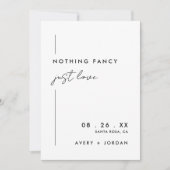 Moderne minimalistische we elopement ontvangst kaart (Voorkant)