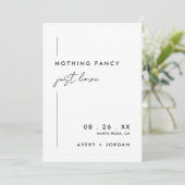 Moderne minimalistische we elopement ontvangst kaart (Staand voorkant)