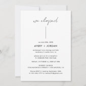 Moderne minimalistische we elopement ontvangst kaart (Achterkant)