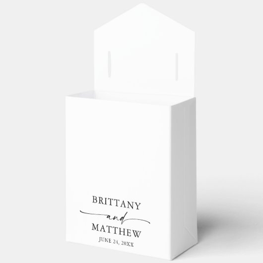 Moderne minimalistische weddenschap bedankdoosjes (Open)
