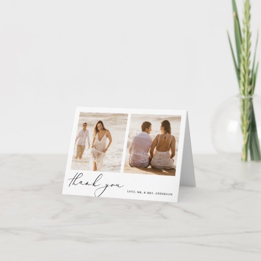 Moderne minimalistische weddenschap bedankkaart (Voorkant)