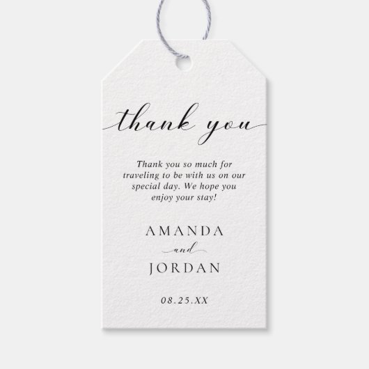 Moderne minimalistische weddenschap cadeaulabel (Voorkant)