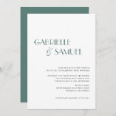 Moderne minimalistische weddenschap Donkergroene u (Voorkant / Achterkant)