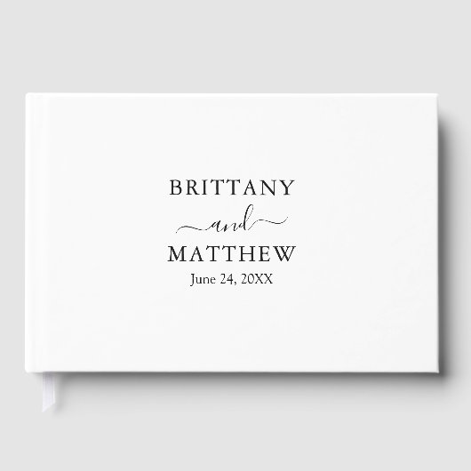 Moderne minimalistische weddenschap gastenboek (Voorkant)