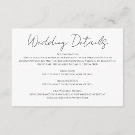 Moderne minimalistische weddenschap informatiekaartje