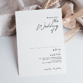 Moderne minimalistische weddenschap over uitnodigi kaart