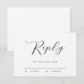 Moderne minimalistische weddenschap RSVP kaartje (Voorkant / Achterkant)