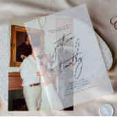 Moderne minimalistische weddenschap vellum uitnodigingen