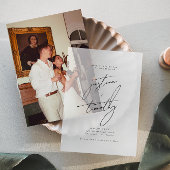 Moderne minimalistische weddenschap vellum uitnodigingen