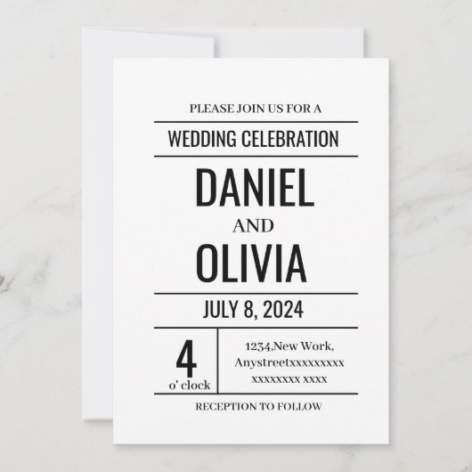 Moderne minimalistische weddenschappen kaart (Voorkant)