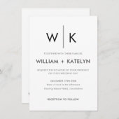 Moderne minimalistische weddenschappen kaart (Voorkant / Achterkant)