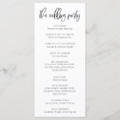 Moderne minimalistische weddenschappen programmakaart (Achterkant)