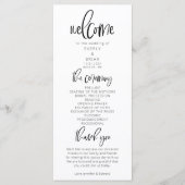 Moderne minimalistische weddenschappen programmakaart (Voorkant)