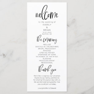 Moderne minimalistische weddenschappen programmakaart