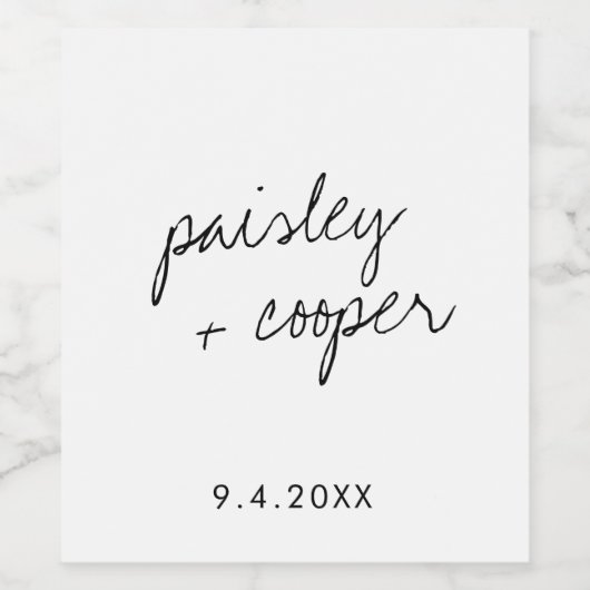 Moderne minimalistische weddenschappen voor wijn wijn etiket (Enkel label)