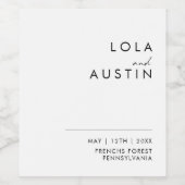 Moderne minimalistische weddenschappen wijn etiket (Enkel label)