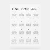 Moderne minimalistische weddenschapskaart acryl bord (Voorkant)