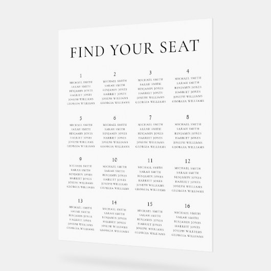 Moderne minimalistische weddenschapskaart acryl bord (Hoek)