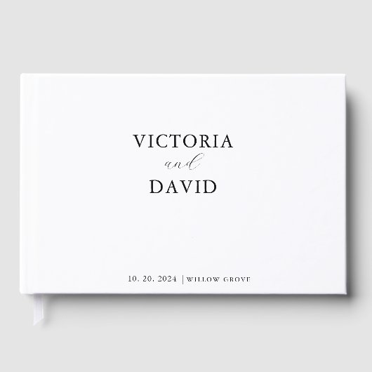 Moderne Minimalistische Wedding Gold Folie Guestbo Gastenboek (Voorkant)