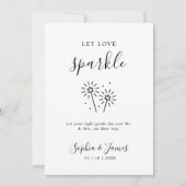 Moderne Minimalistische Wedding Sparkler Stuur Off Kaart (Voorkant)