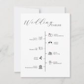 Moderne Minimalistische Wedding Tijdlijn Details K Kaart (Voorkant)