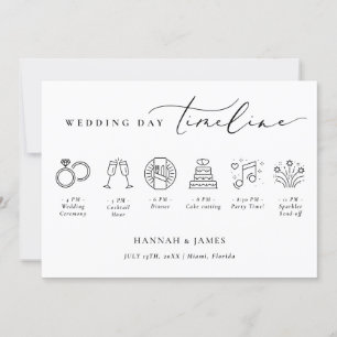 Moderne Minimalistische Wedding Tijdlijn Welkomstk Kaart