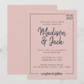 Moderne minimalistische weduwen en marinebruiloft kaart (Voorkant / Achterkant)