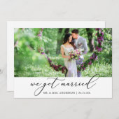 Moderne minimalistische weduwfoto aankondiging (Voorkant / Achterkant)