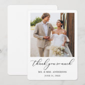 Moderne minimalistische weduwfoto bedankkaart (Voorkant / Achterkant)