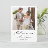 Moderne minimalistische weduwfoto bedankkaart (Staand voorkant)