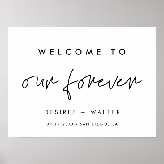 Moderne minimalistische welkom in onze Forever Poster (Voorkant)