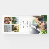 Moderne minimalistische welkomstfoto bruiloft spandoek (Horizontaal)