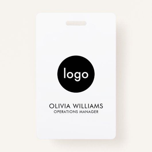 Moderne minimalistische werknemer ID Business Logo Badge (Voorkant)