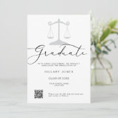 Moderne minimalistische wet Afstuderen kalligrafie Aankondiging (Staand voorkant)