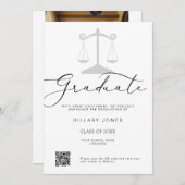 Moderne minimalistische wet Afstuderen kalligrafie Aankondiging (Voorkant / Achterkant)