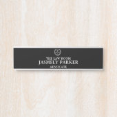 Moderne minimalistische wet kantoor advocate kamer deurbordje (Voorkant)