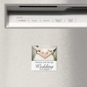 Moderne, minimalistische White Black Wedding Foto Magneet (Insitu (Vaatwasser))