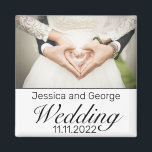 Moderne, minimalistische White Black Wedding Foto Magneet<br><div class="desc">Een foto-fridge magneet. Stijlvol,  modern,  zwart,  wit ontwerp met dun zwart lijst. Meer objecten zijn in deze stijl in onze winkel verkrijgbaar. U kunt het ontwerp verder uitgeven,  achtergrondkleur veranderen,  doopvonten en extra tekst toevoegen door "aanpassen verder"verbinding te klikken.</div>