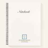 Moderne minimalistische White Blue Border Logo Bus Notitieboek (Voorkant)
