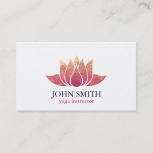Moderne minimalistische White Gold Lotus Yoga Inst Visitekaartje
