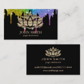 Moderne minimalistische White Gold Lotus Yoga Inst Visitekaartje (Voorkant / Achterkant)