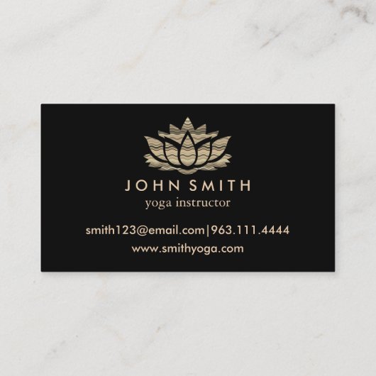 Moderne minimalistische White Gold Lotus Yoga Inst Visitekaartje (Achterkant)