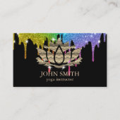 Moderne minimalistische White Gold Lotus Yoga Inst Visitekaartje (Voorkant)