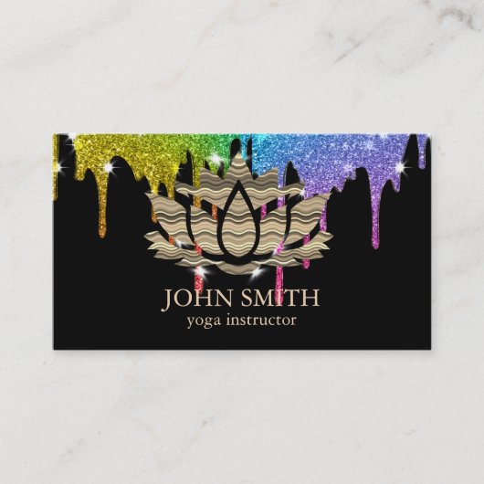 Moderne minimalistische White Gold Lotus Yoga Inst Visitekaartje (Voorkant)