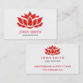 Moderne minimalistische White Lotus Yoga Instructo Visitekaartje (Voorkant / Achterkant)