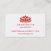 Moderne minimalistische White Lotus Yoga Instructo Visitekaartje (Achterkant)