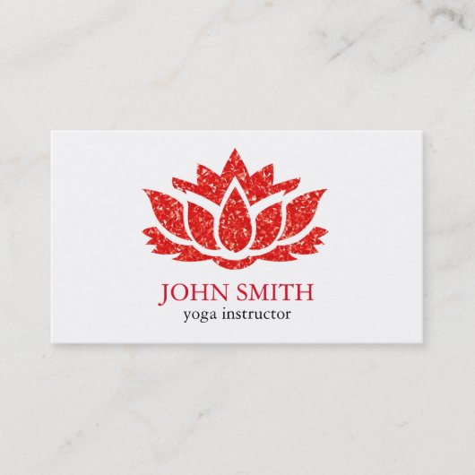 Moderne minimalistische White Lotus Yoga Instructo Visitekaartje (Voorkant)