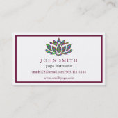 Moderne minimalistische White Lotus Yoga Instructo Visitekaartje (Achterkant)