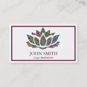 Moderne minimalistische White Lotus Yoga Instructo Visitekaartje (Voorkant)